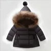 Chaquetas para niñas de 1 a 7 años, abrigos cálidos de invierno, chaqueta con capucha de piel para niños, abrigo de algodón para niños, prendas de vestir