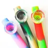 Novos tubos de fumo de silicone 4.0inches mão tubo com tigela de vidro para tubulação de água de erva seca erva