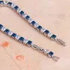 Geweldige sieraden bedelarmbanden diepblauw zirkoon zilveren toon laagste onderscheidende mode -sieraden voor vrouwen TBS1080A276S