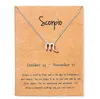 12 Collane zodiacali con segno di costellazione di carte regalo Ciondolo catene d'argento Collana per uomo Donna Gioielli di moda in massa Libera la nave