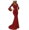 Flared Tank Sleeves Mermaid Green Evening Dresses Lace Formell Prom Party Gown Sukie Wieczorowe Backless Robes de Soiré