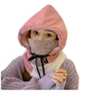 Fashionable Adult Woman Unisex Sólido Chapéu Bonito Inverno Bolinho Quente Tampão Proteger Face Tampa Friendly Skin-Friendly Respirável