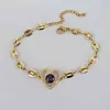 BC1410 Fashion Adjustable 18k gold plated charm heart women chain bracelet