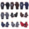 Mujeres Hombres Invierno Polar Fleece Medio Dedo Flip Guantes Doble Capa Thien Pantalla Táctil Sin Dedos Convertible Mitones Muñeca6606267