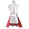 NEW-Lovely Sweetheart Red Retro Kitchen Aprons Woman Girl Cotton Dot Cooking Salon Vintage Apron Dress Christmas