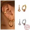 Stijl Fijne sieraden Real 925 Sterling Silver Hoop Oorbellen voor Dames Crystal Zirkoon Piercing Earring Pendientes