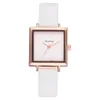 Montres-bracelets carrées pour femmes Nouvelle montre à quartz avec bracelet en cuir froissé pour femme COLOR ten