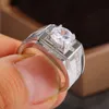 Homens anéis para noivado de casamento zirconia cúbica brilhante design elegante e elegante anéis de casamento masculino jóias clássicas3558402