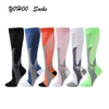 Conjunto de calcetines de compresión para hombres y mujeres hasta la rodilla ciclismo correr baloncesto maratón calcetines deportivos para venas varicosas atléticas Y1222