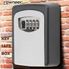 Key Safe Box Sturdy Aluminum Alloy Key Lock Box Wall Mounted Securely Storage Weatherproof 4 Digit Combination Rotate Dials Y1116