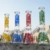 Heady Glass Beaker Bong med Bee Sticker Oil Dab Rigs 18mm Kvinna Joint Water Pipes DCB20101