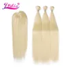 Lydia Synthetische Yaki Recht haar Weef met dubbele inslag 613 Blond haarbundels 16inch20inch 4pcspack met sluiting Q11289730060