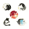 Cute Round Goldfish Fox Enamel Brooches Pin for Women Girl Fashion Jewelry Accessories Metal Vintage Brooches Pins Badge Wholesale Gift