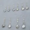Münzperlen-Ohrringe, 925er-Sterlingsilber, Münz-Barock-Süßwasser-natürliche weiße Perlenohrringe, modisch, 5 Paar