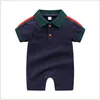 2022 Baby Boys Girls Rompers Summer Toddler Short Sleeve Jumpsuits Cotton Infant Turn-Down Collar Onesies Kids Clothes