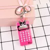 Keychains Mini plastic key ring, portable cartoon, cute, pocket calculator, office supplies, student stationery