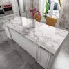 Marble vinil autoadesivo papel de parede para banheiro copos de cozinha bancário Contate o papel impermeável adesivos de parede home decor lj201128