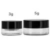 3G 5G dikke bodem glazen crème jar oog crème flessen kleine voorbeeldfles met zwart deksel WB3244