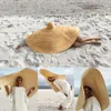 Cappello da sole grande da donna Cappello da spiaggia anti-UV Protezione solare pieghevole Cappello di paglia da spiaggia pieghevole oversize XB357100546