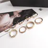 2021 anillos para nudillos para mujer, conjunto de anillos apilables Vintage, anillo de dedo de cristal Retro bohemio para niñas, anillo chapado en oro