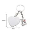 Sublimation Couple Keychain Favor Metal Letter Engraving Charm Heart-shaped Blank DIY Key Ring Valentine's Day Gift w-01362