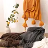 Cobertores de tapeçaria de malha de malha tecida sofá sólido sofá de cama nórdica pisca de cochilo deputado cadeira de cobertor com borla home têxtil1