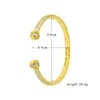 Bangle Armband för Kvinnor Dubbelkula Zircon Stone Light Yellow Cuff Charm Guldpläterad Mode Afrikansk smycken Dubai Partihandel