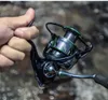 Girando bobinas de pesca 5.2: 1 Relação de engrenagem Freshwater Saltwater SpinningFishing Reel Max Drag 8kg Spool