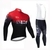 Män Höst Vår Ineos Team Cykling Jersey Set Tour de France Långärmad MTB Bike Kläder Väg Cykel Outfits Cycle Sportswear S21012825