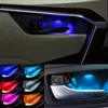 4st CAR Ambient Light Interior Innerdörrskålhandtag Armstödsbelysning Dekorativ lampa Automatisk handräckljus för biltillbehör