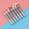 20Pcs/Lot Cute Christmas Santa Claus 10 Colors Ballpoint Pen Kawaii Retractable Rollerball Pen Gift School Office Stationery 220110