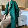 Moda Sonbahar Kış Palto% 100 Merino Yün Bayanlar Sıcak Uzun Kollu Kalın Sıcak Kadınlar Uzun Ceket Katlar Hardigan 201215