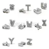 10mm A-Z Full Rhinestone Letters Wisiorki 26 Polski Alfabet List Charm Wisiorki Kobiety Mężczyzna DIY Nadgarski Bransoletka Naszyjnik