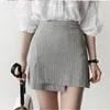 Kadın Etek Siyah Ekose Mini Etek Yaz Kadın Etek Uzun Kollu Keten Pamuk Kız Bluz Artı Boyutu Kadın Bluzlar Beyaz Femme T200701