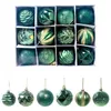 12pcs ornement de Noël pour Noël décor à la maison boules en plastique légères décor une boule de baril 2021 suspendu pendentif cadeau du nouvel an 201128