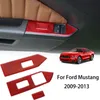 Кнопка кнопки подъема окна автомобиля подвезти, мягкое красное углеродное волокно для Ford Mustang 2009-2013 Аксессуары для интерьеров 2009-2013