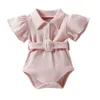 bambini Pagliaccetti ragazze ragazzi Tinta unita Pagliaccetto manica volante neonato bambino Pit stripe Tute moda estiva Boutique bambino Vestiti da arrampicata