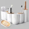 Upscale Bathroom Set Toilet Brush Toothbrush Holder Cup Soap Emulsion Dispenser Container Accessories 211222