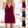 WomailWomen Jumpsuit Summer V-neck Solid Color Beach Romper Women 2020 Backless Party Playsuit Sleeveless Straps Overalls T200704