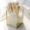 Kosmetikbox Golden Desktop Lippenstift Finishing Glas Schmuck Klassifizierung Lagerung Make-up Pinsel Organizer Q1130