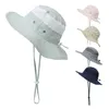 الأطفال قبعة الشمس 2021 6 ألوان شبكة خياطة في الهواء الطلق الصياد قبعة الأولاد والفتيات حماية الشمس قبعة واسعة بريم قبعات M3300