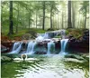 Aangepaste foto wallpapers muurschilderingen voor muren 3D idyllische bosstroom waterval bos landschap schilderen woonkamer TV achtergrond muurpapieren
