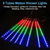 8 Tube Christmas Fairy Lights LED String Lights Meteor Dusch Rain Light Outdoor Decoration Street Garland Halloween Party Lamp Y2220R