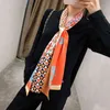 160cm * 20cm Luxury Brand Design Twill Dubbeldäck Kvinnor Scarf Fashion Tie Neckerchief Head Silk Scarves Wraps för damer