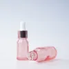 5ml 10ml 15ml 20ml 30ml 50ml 100ml multiszie glass pink dropper bottle essential oil bottle pink body rose gold lid cosmetic sub8385081