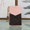 Fashion Keychains Card Holder Recto Verso Womens Mini Zippy Wallet Coin Purse Bell Belt Charm Key Pouch Pochette Accessoires 69431 210L