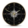 Bússola do Mariner Relógio de Parede Compass Rosa Náutica Decoração Decoração de Metros Navegação Redonda Silent Silent Swept Relógio de Parede Sailor Gift1