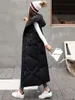 Waistcoat Höst Vinter Kvinnor Down Cotton Vest Lång Kläder Koreansk Fashion Tjock Ärmlös Ytterkläder Hooded Jacket Y13161