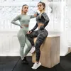 Leggings senza cuciture mimetici Pantaloni da yoga a vita alta Pantaloni da allenamento per palestra Leggings energetici per yoga Collant ad asciugatura rapida Leggings sportivi per fitness LJ200814