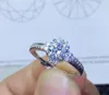 925 Certyfikowana diamentowa obrączka ślubna Sterling Silver Moissanite dla kobiet Luksusowe zaręczyny D Color VVS1 Runda 1 CT Otwarcie moda 249h